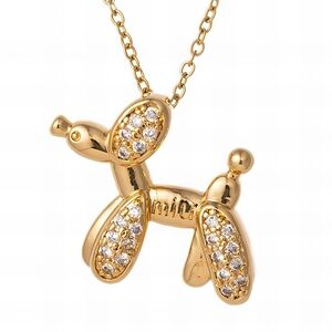 Gold Balloon Dog Pendant Necklace